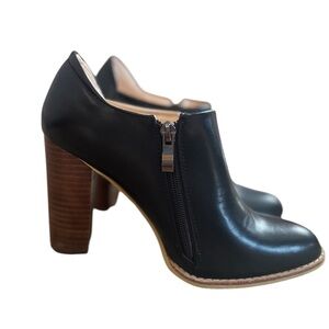 NWT Pink Martini Short Black Heeled Boots with Side Zipper